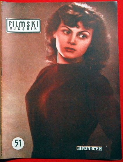 FILMSKI VJESNIK magazine side cover Issue 51  1954