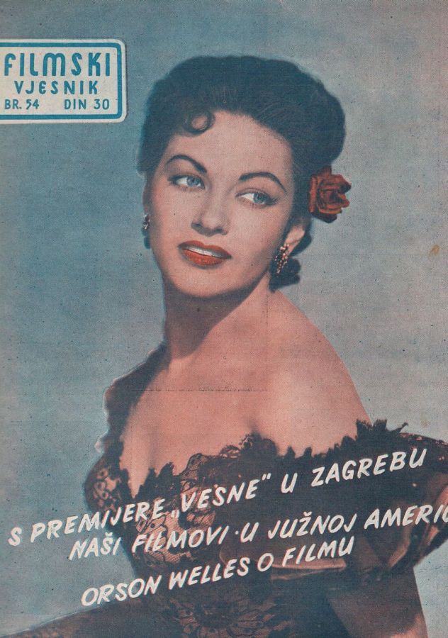 FILMSKI VJESNIK magazine side cover Issue 54  1954