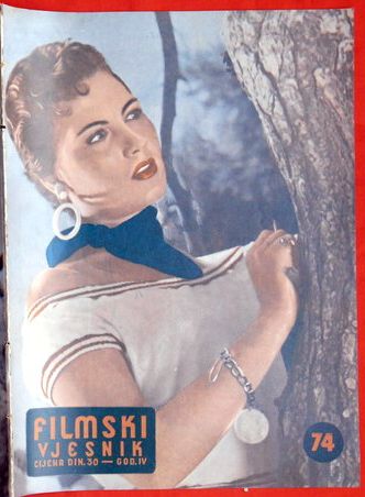 FILMSKI VJESNIK magazine side cover Issue 74  1955