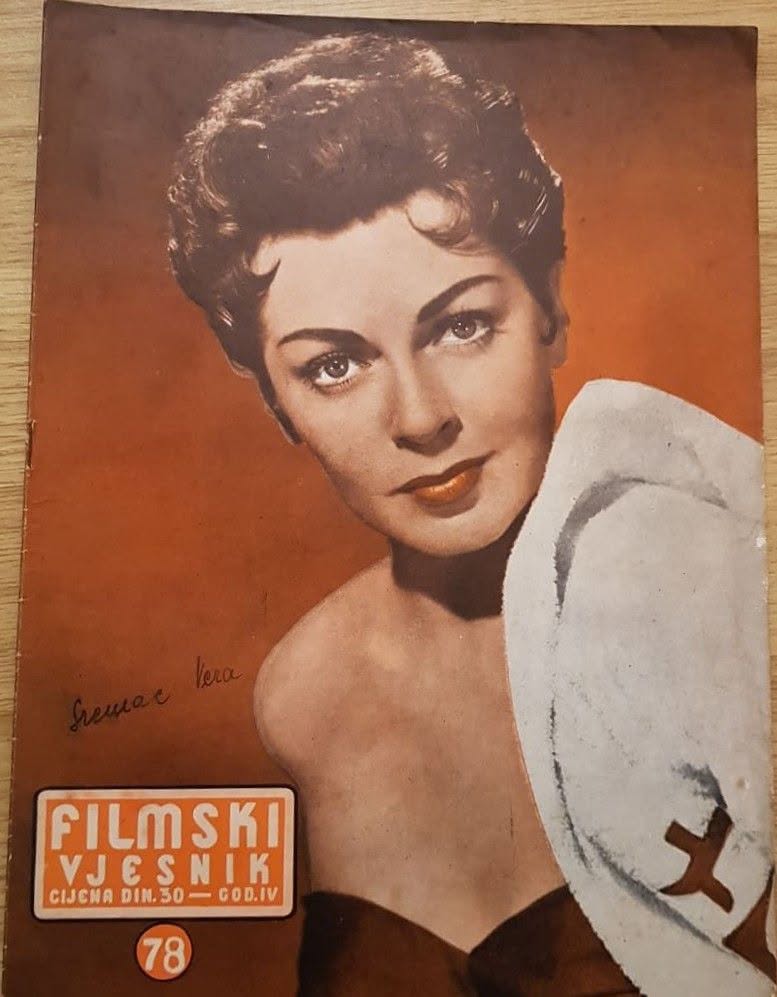 FILMSKI VJESNIK magazine side cover Issue 78  1955