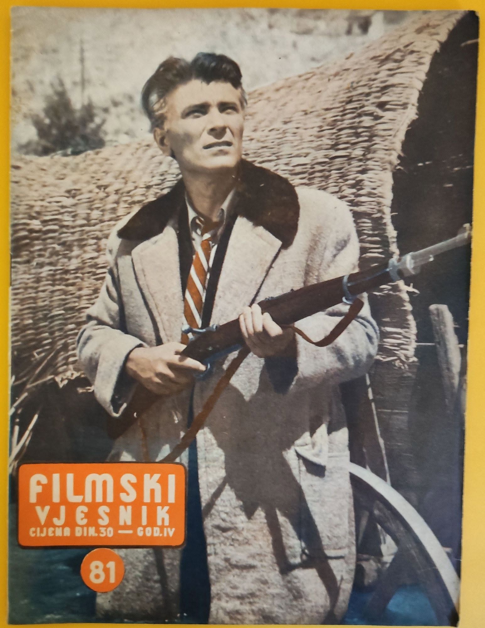 FILMSKI VJESNIK magazine side cover Issue 81  1955
