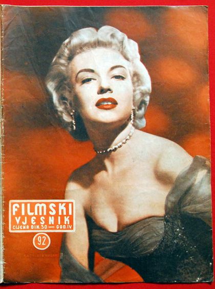 FILMSKI VJESNIK magazine side cover Issue 92  1955