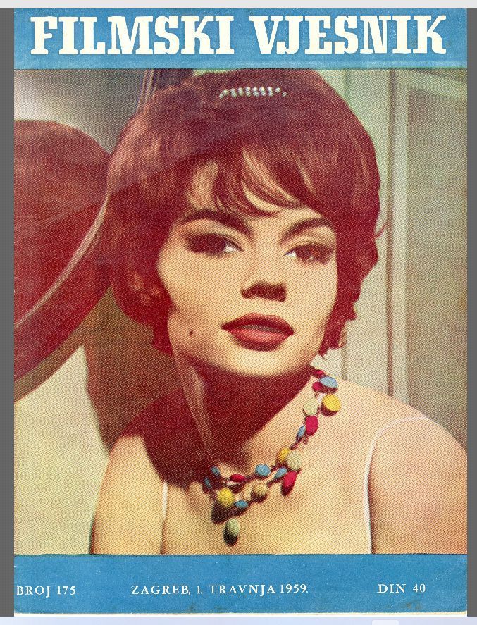 FILMSKI VJESNIK magazine side cover Issue 175   1959