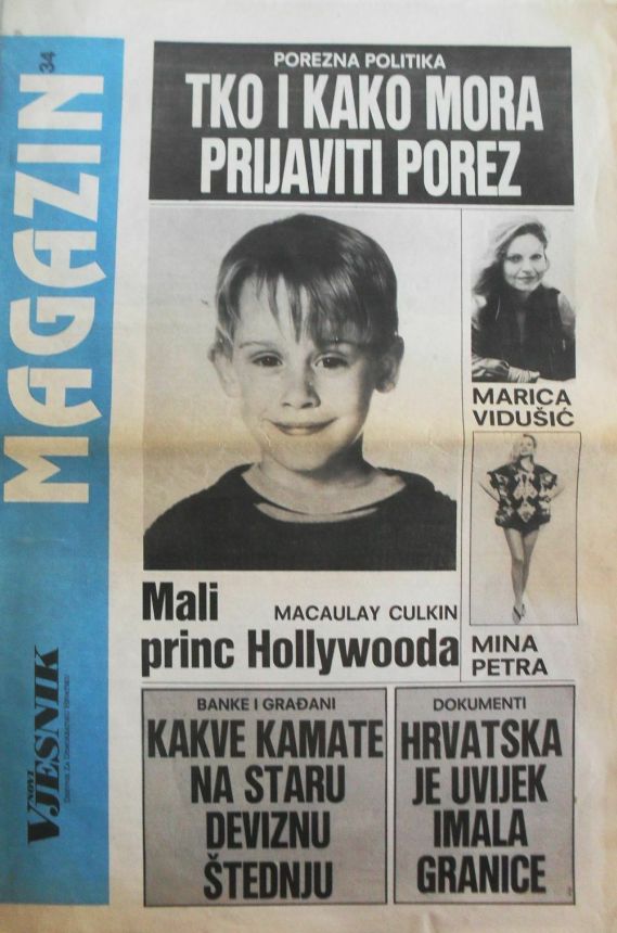 VJESNIK MAGAZIN magazine side cover Issue 34   1992