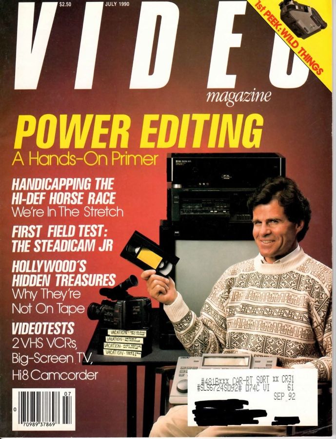 VIDEO MAGAZINE (USA) magazine side cover July 1990
