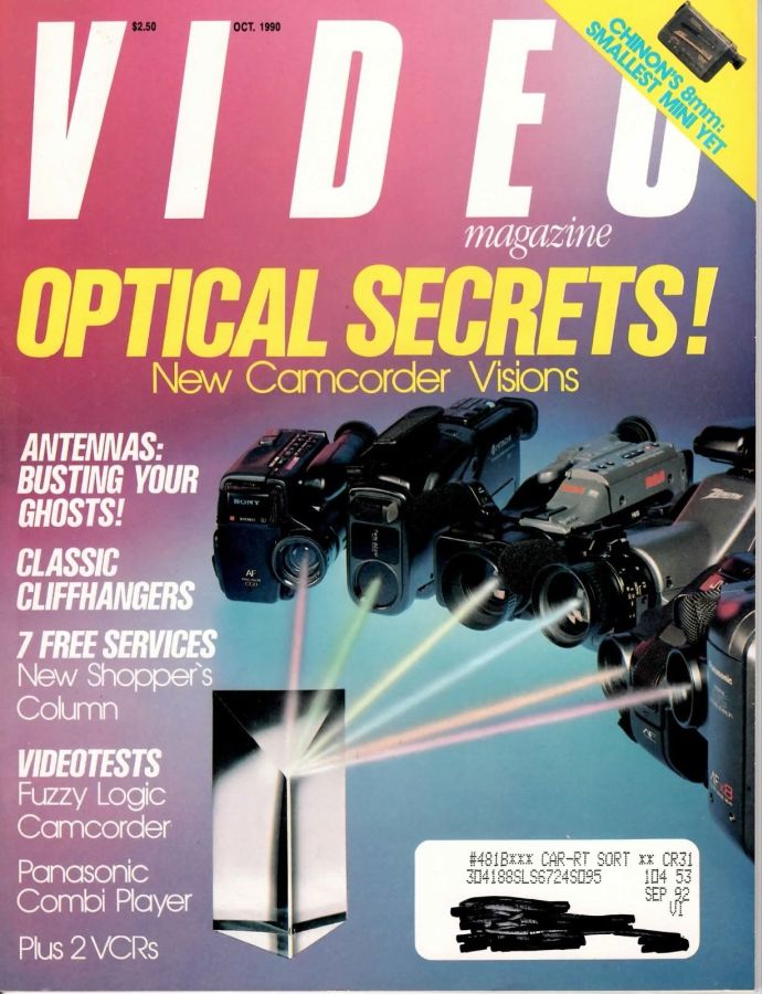 VIDEO MAGAZINE (USA) magazine side cover October 1990