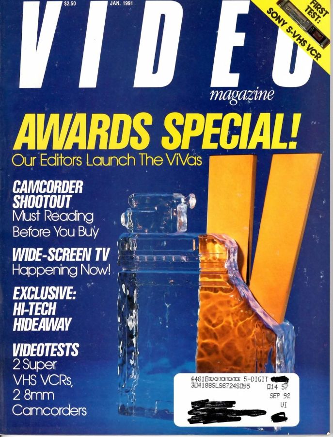 VIDEO MAGAZINE (USA) magazine side cover January 1991