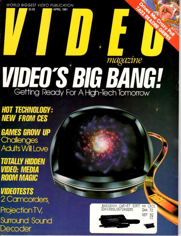 VIDEO MAGAZINE (USA) magazine side cover April 1991