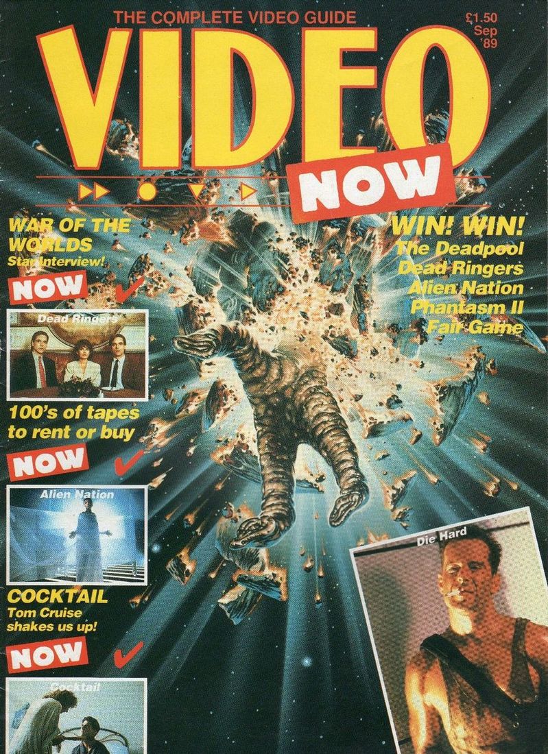 VIDEO NOW (UK) magazine side cover September 1989