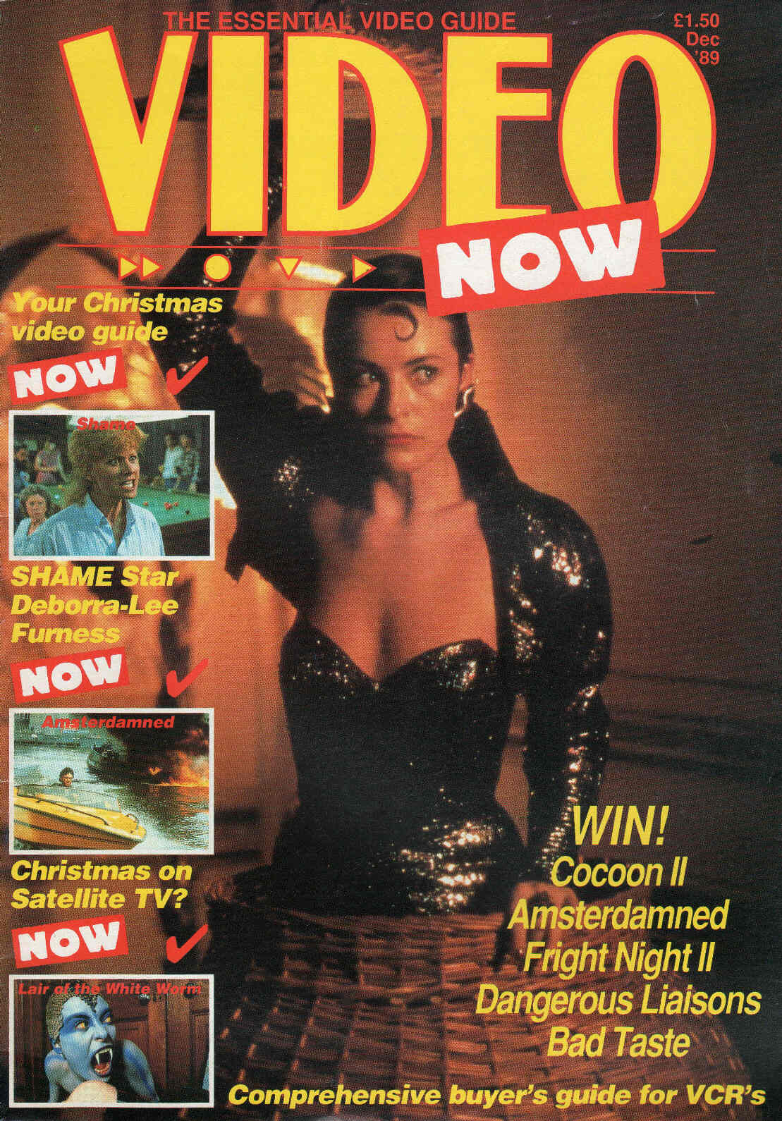 VIDEO NOW (UK) magazine side cover December 1989