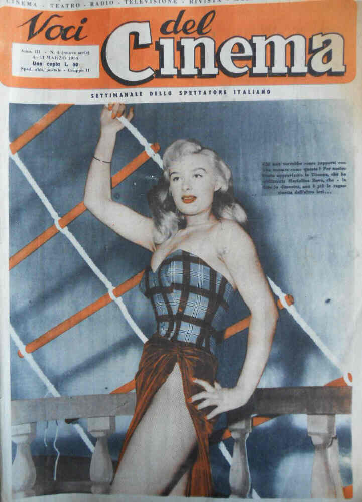 VOCI DEL CINEMA magazine side cover Issue 4 4 March 1954