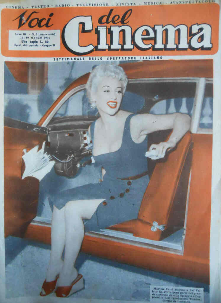 VOCI DEL CINEMA magazine side cover Issue 5 12 March 1954