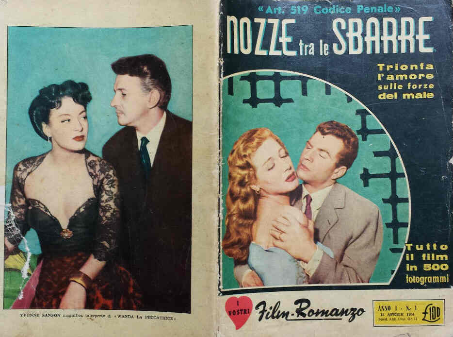 I VOSTRI FILM-ROMANZO magazine side cover Issue 1 15 April 1954