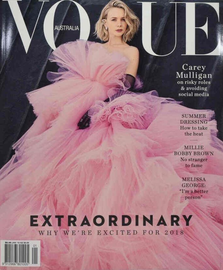 VOGUE AUSTRALIA magazine side cover  January 2018