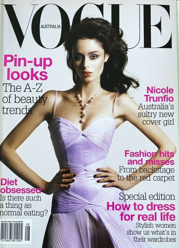 VOGUE AUSTRALIA magazine side cover  August 2004