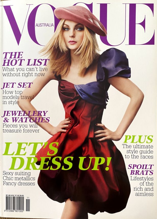 VOGUE AUSTRALIA magazine side cover  November 2007