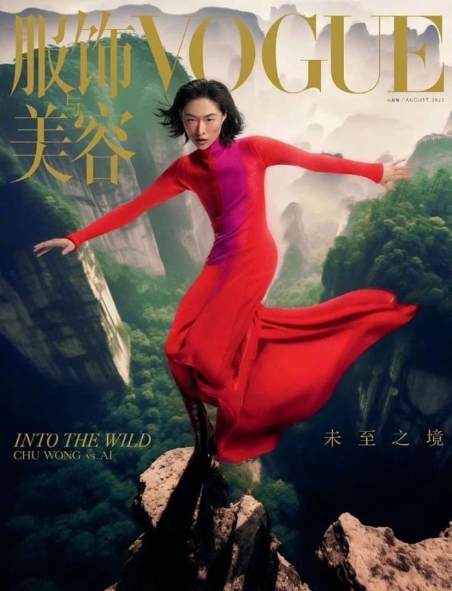 VOGUE CHINA magazine side cover  August 2023