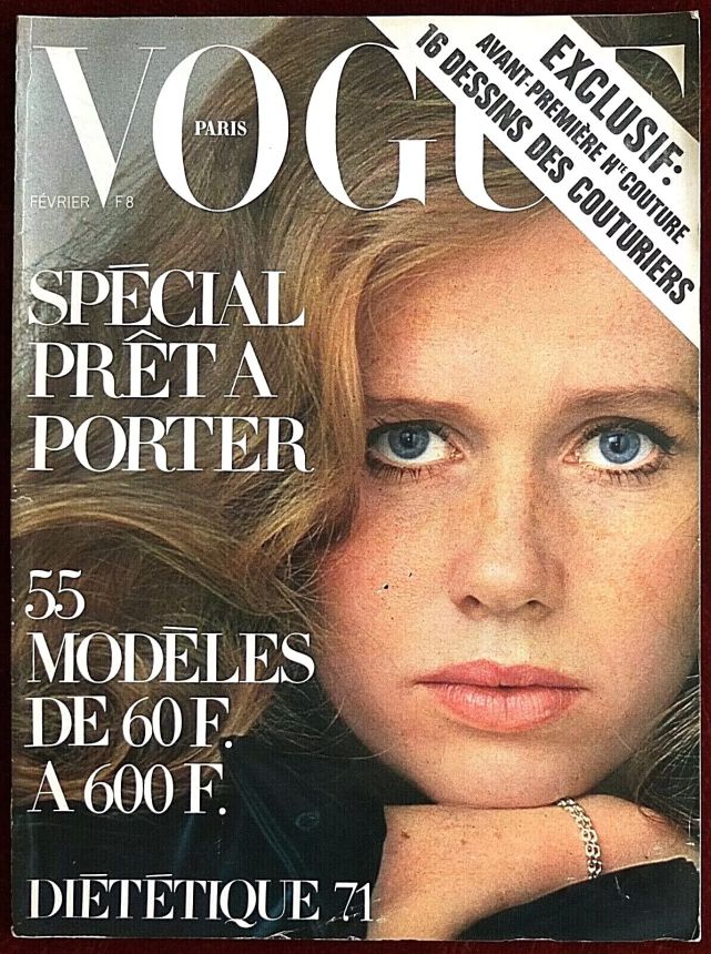 VOGUE FRANCE magazine side cover  February 1971