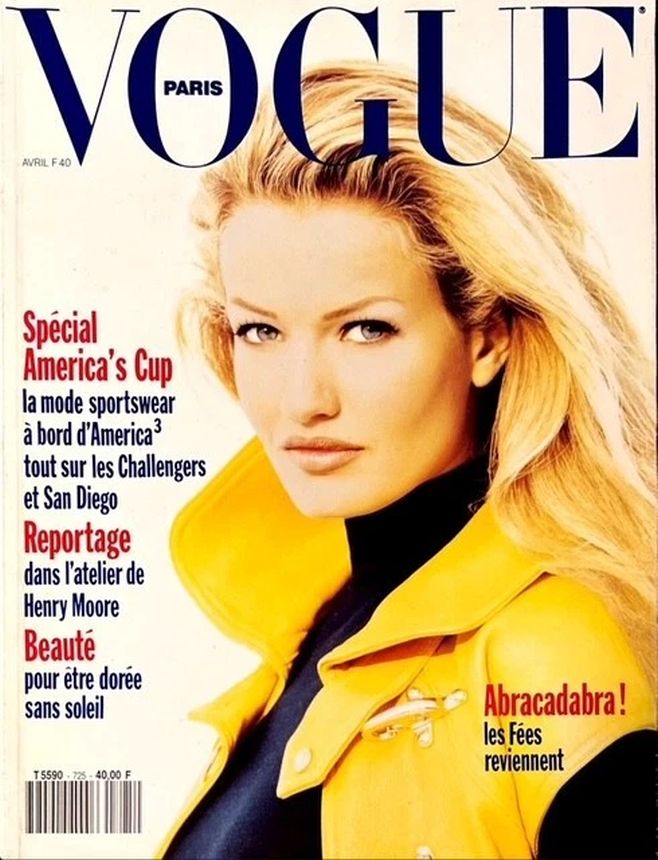VOGUE FRANCE magazine side cover  April 1992