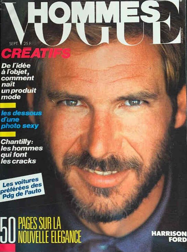 VOGUE HOMMES magazine side cover  September 1984