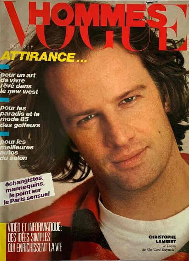 VOGUE HOMMES magazine side cover  October 1984
