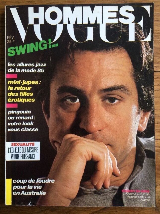 VOGUE HOMMES magazine side cover Issue 76  February 1985