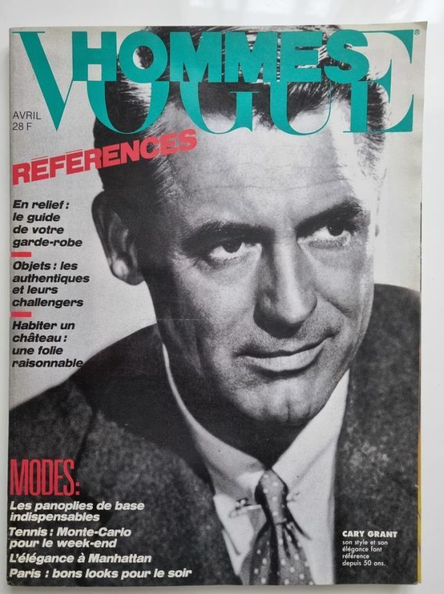 VOGUE HOMMES magazine side cover Issue 88  April 1986