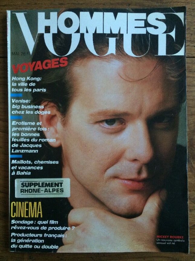 VOGUE HOMMES magazine side cover Issue 89  May 1986