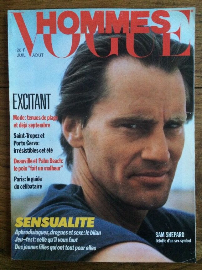VOGUE HOMMES magazine side cover Issue 91  July/August 1986