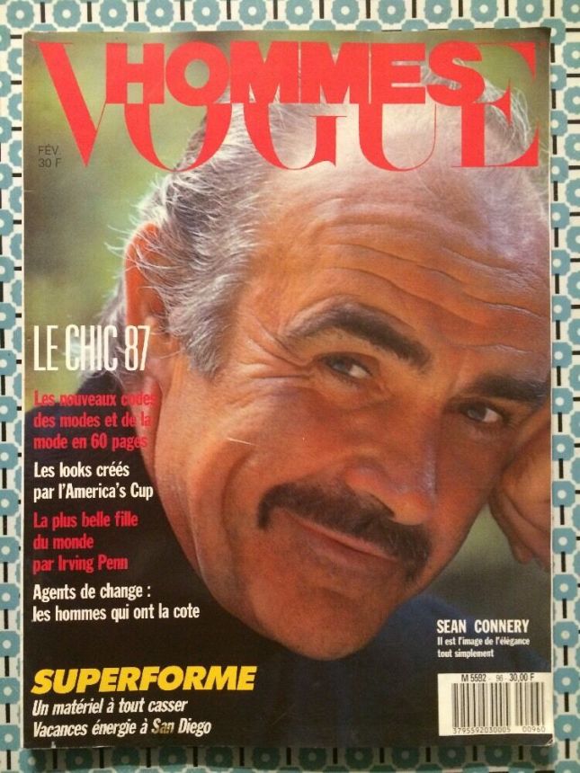 VOGUE HOMMES magazine side cover Issue 96  February 1987