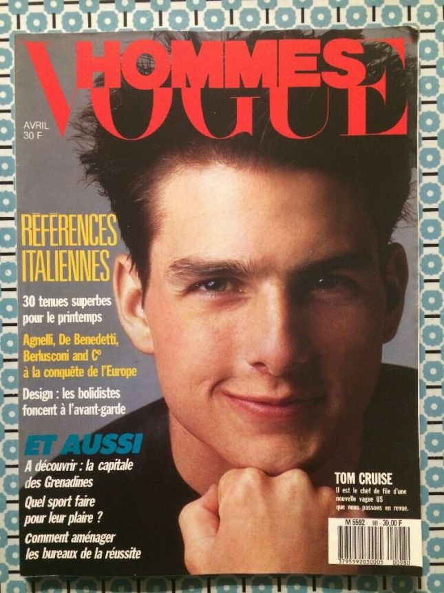 VOGUE HOMMES magazine side cover Issue 98  April 1987