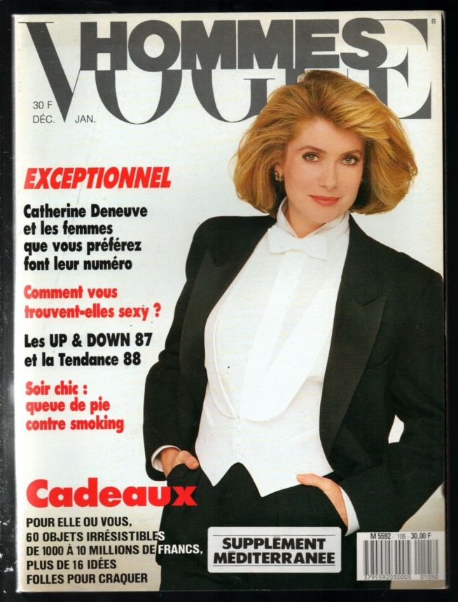 VOGUE HOMMES magazine side cover Issue 105  December 1987/ January 1988 
