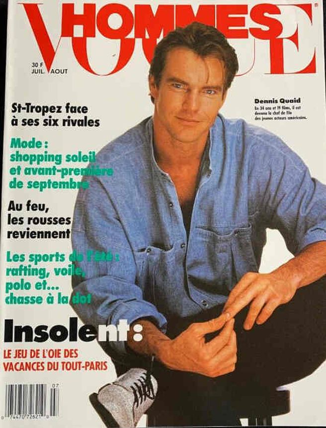 VOGUE HOMMES magazine side cover Issue 111  July/August 1988