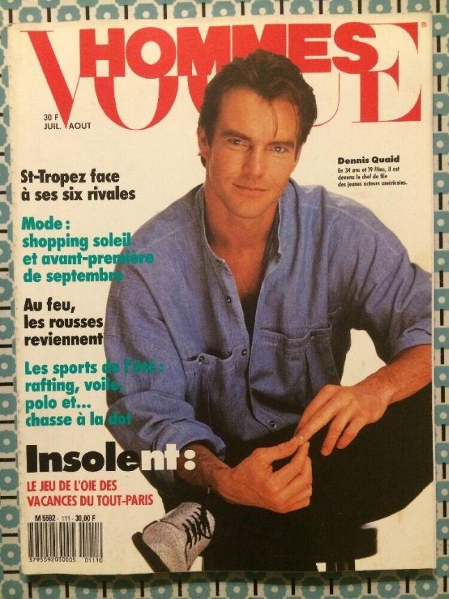 VOGUE HOMMES magazine side cover Issue 111  July/August 1988