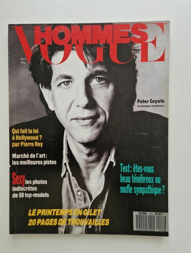 VOGUE HOMMES magazine side cover Issue 116  February 1989