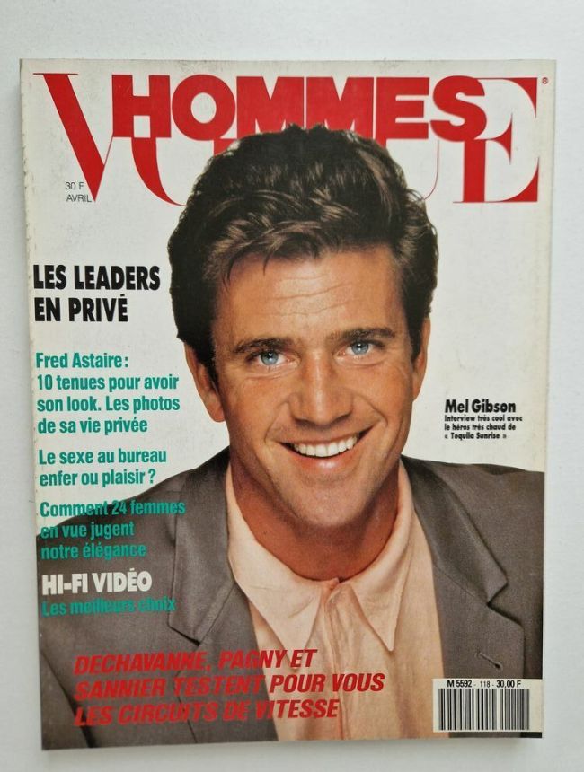 VOGUE HOMMES magazine side cover Issue 118  April 1989