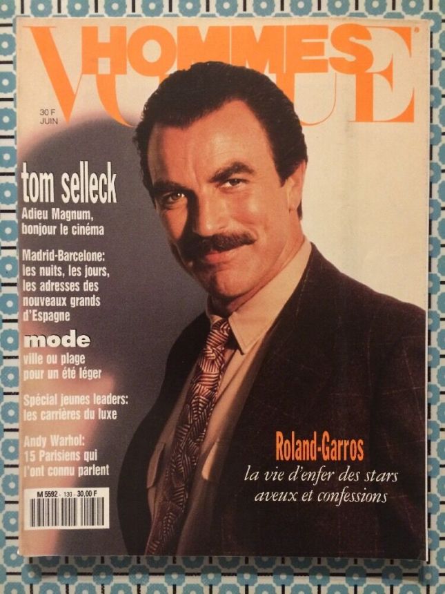 VOGUE HOMMES magazine side cover Issue 130  June 1990