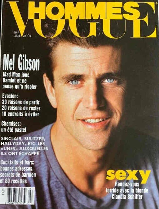 VOGUE HOMMES magazine side cover Issue 131  July/August 1990
