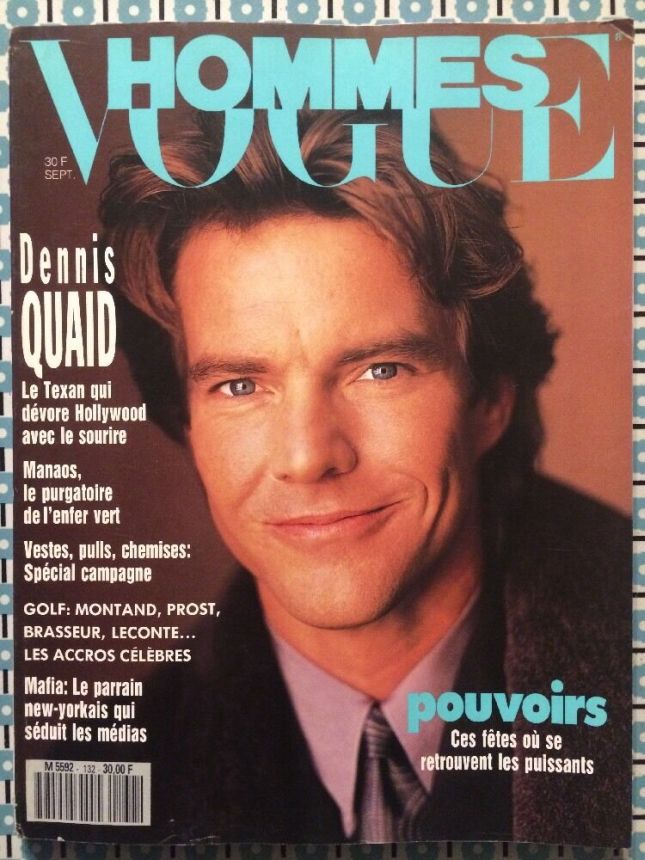 VOGUE HOMMES magazine side cover Issue 132  September 1990