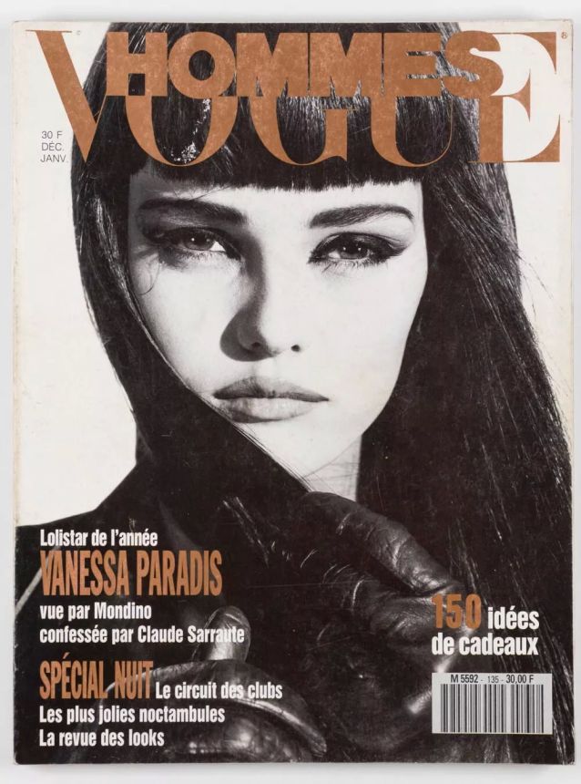 VOGUE HOMMES magazine side cover Issue 135  December 1990/ January 1991 