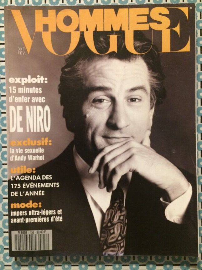 VOGUE HOMMES magazine side cover Issue 136  February 1991