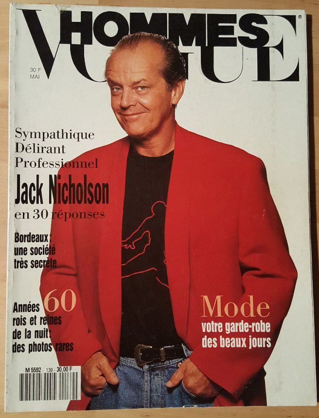 VOGUE HOMMES magazine side cover Issue 139  May 1991