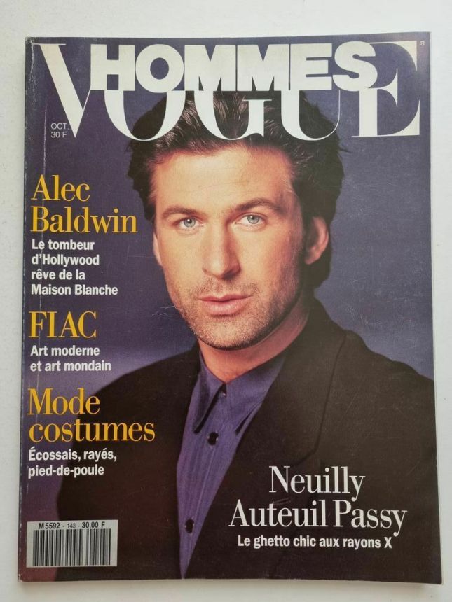 VOGUE HOMMES magazine side cover Issue 143  October 1991