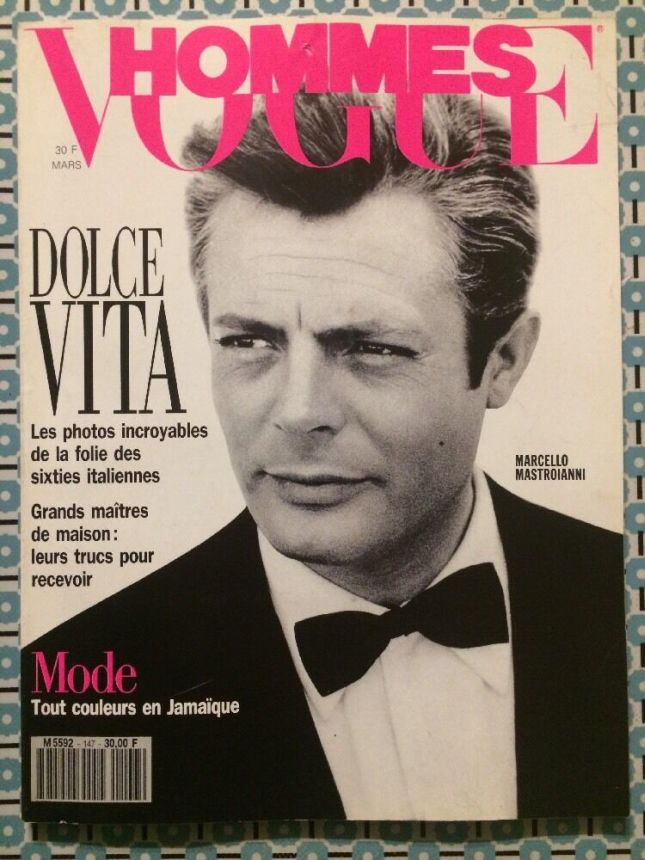 VOGUE HOMMES magazine side cover Issue 147  March 1992