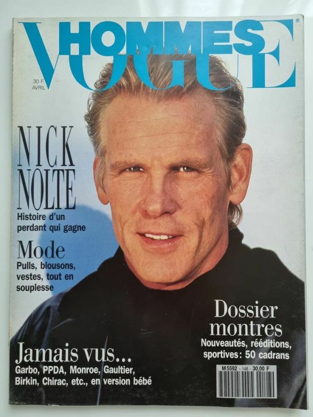 VOGUE HOMMES magazine side cover Issue 148  April 1992