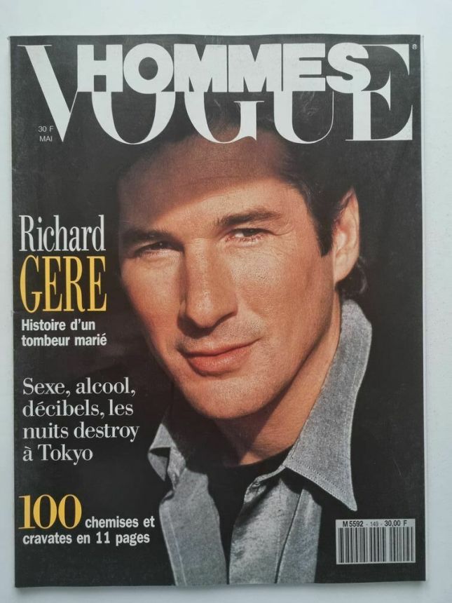 VOGUE HOMMES magazine side cover Issue 149  May 1992