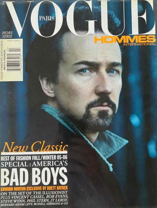 VOGUE HOMMES INTERNATIONAL magazine side cover Issue 2 Fall-Winter 2005