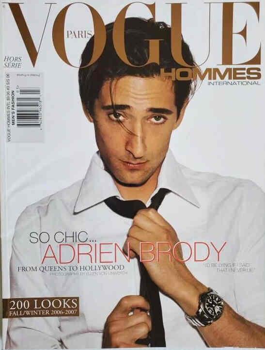 VOGUE HOMMES INTERNATIONAL magazine side cover Fall-Winter 2006
