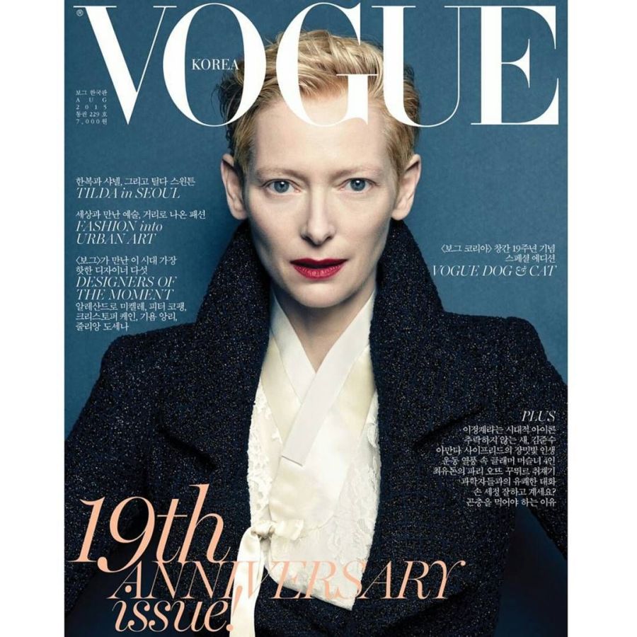 VOGUE KOREA magazine side cover  August 2015