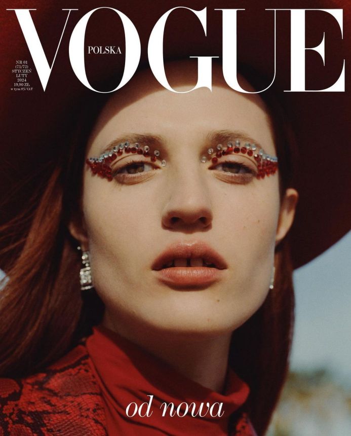 VOGUE POLAND magazine side cover  January/February 2024